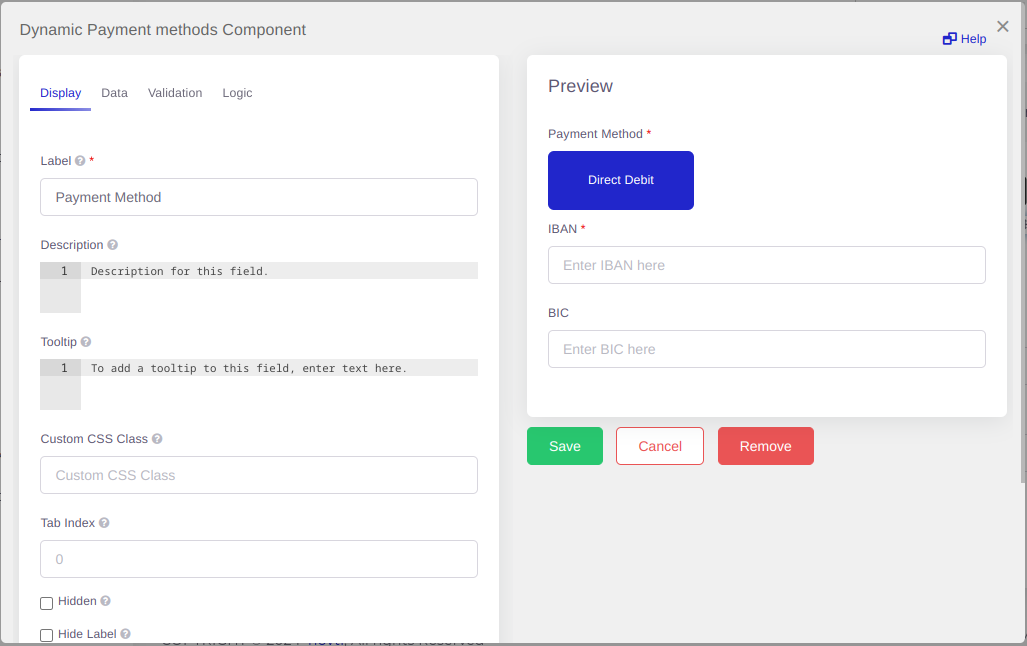 Dynamic Payment Methods Settings